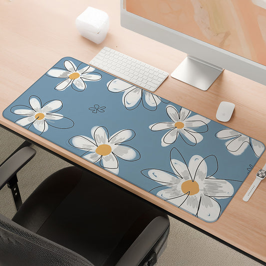 Soft Daisy Drift | Minimal Floral Deskmat