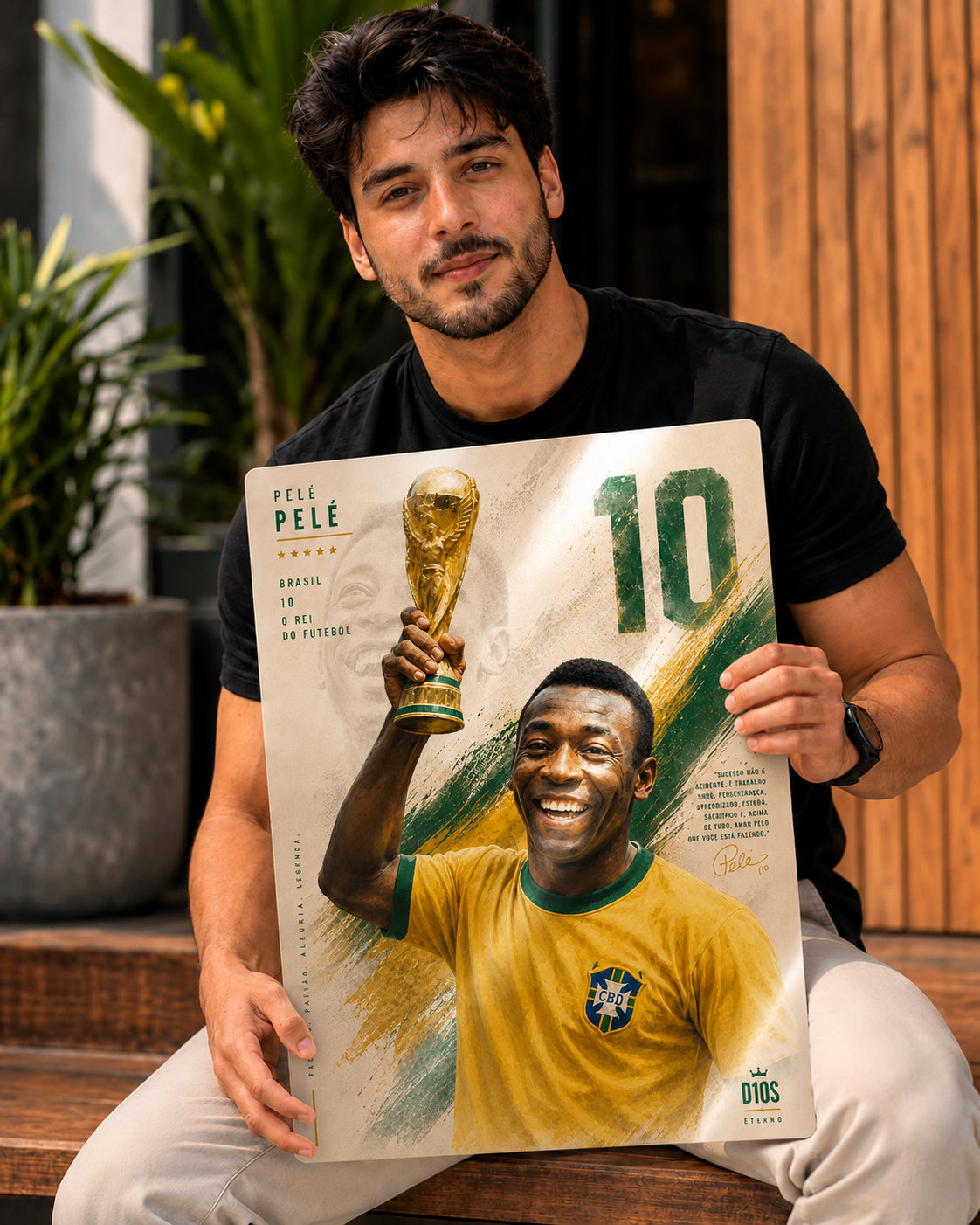Pelé Brazil Premium Metal Poster