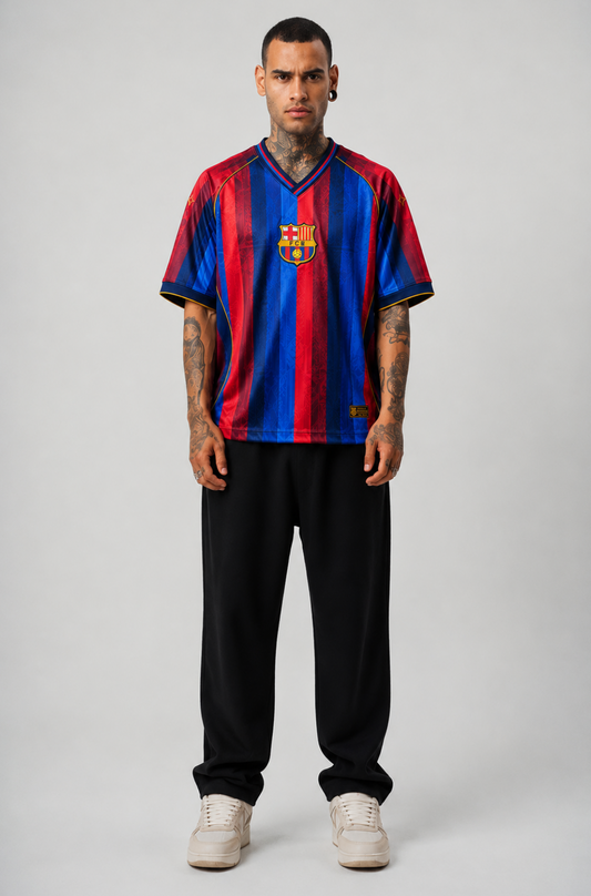 Barca Home Inspired Jersey | V-Neck Oversized T-shirt