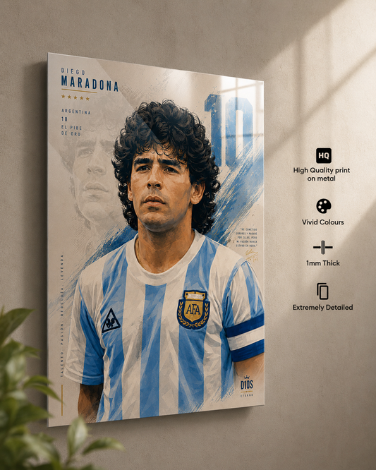 Diego Maradona "El Pibe de Oro" Metal Poster