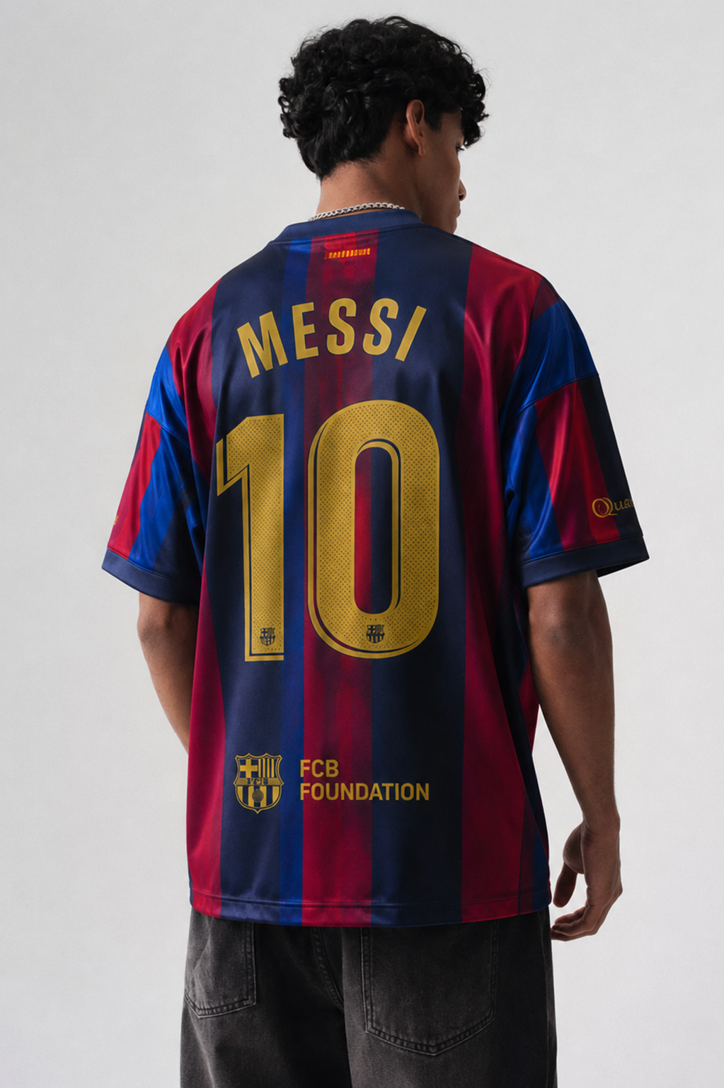 Barcelona Messi 10 Retro Jersey | V-Neck Oversized T-shirt