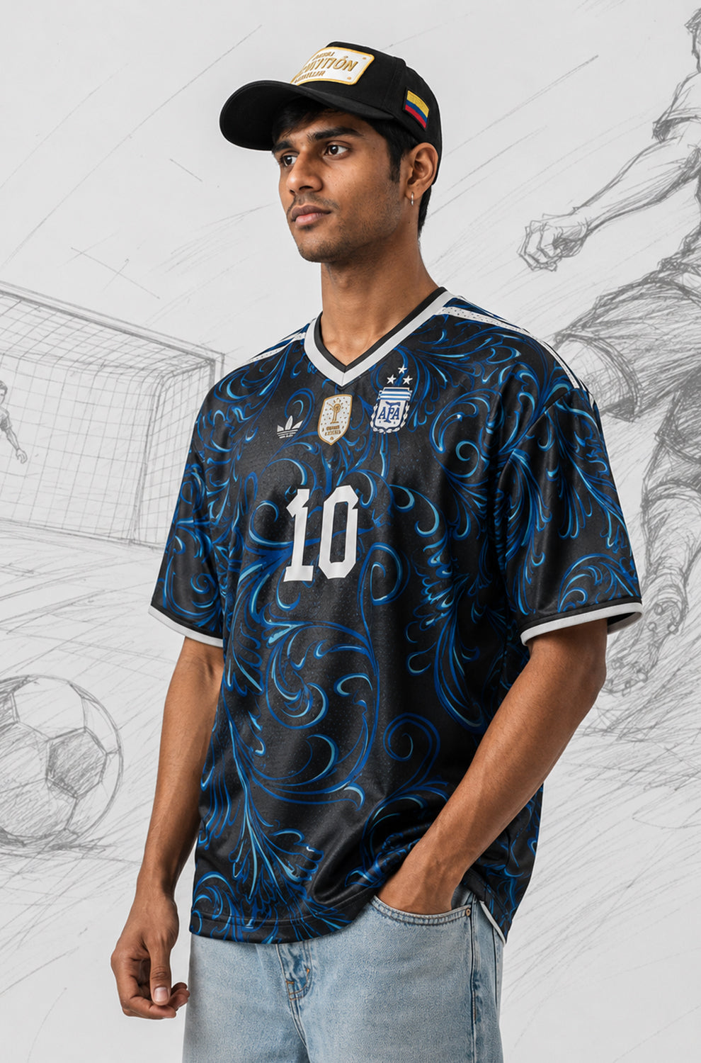 MESSI 26 Jersey | V-Neck Oversized T-shirt