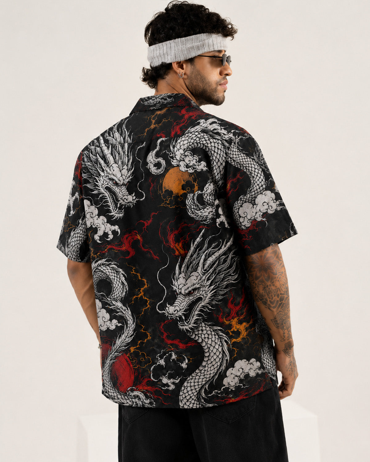 Storm Dragon Men's Linen Shirt