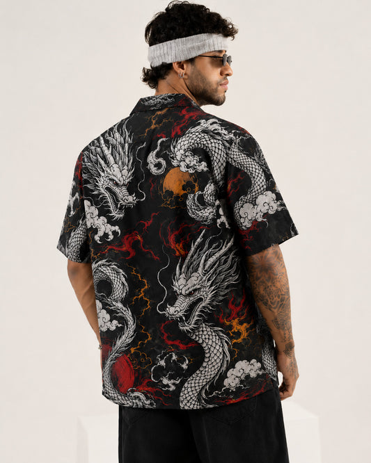 Storm Dragon Men's Linen Shirt