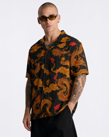 Imperial Golden Dragon Men's Linen Shirt
