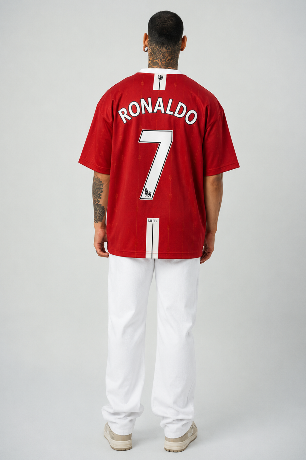Manchester Ronaldo 7 Retro Jersey | V-Neck Oversized T-shirt