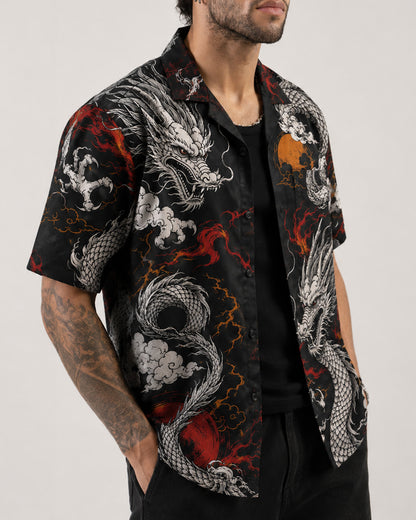 Storm Dragon Men's Linen Shirt