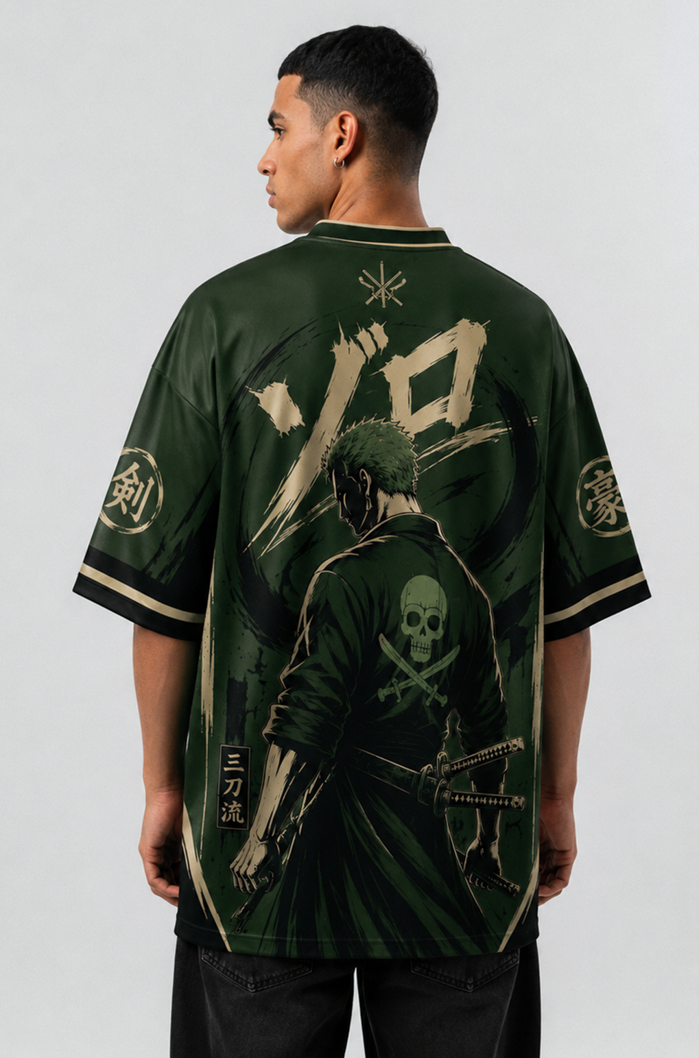 Roronoa Zoro Inspired Oversized Anime Jersey T-Shirt