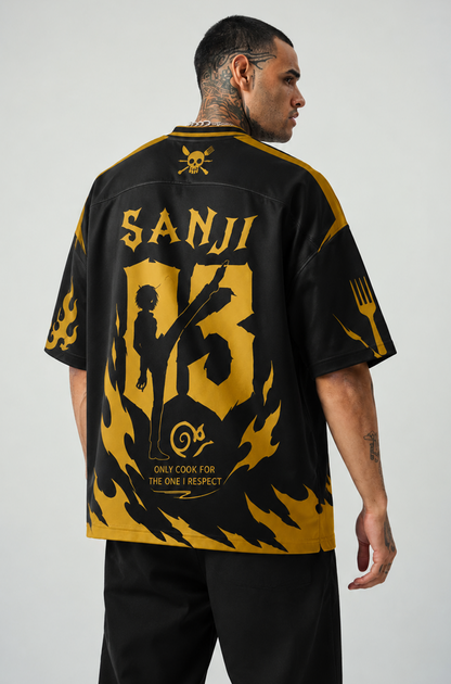 Sanji Inspired Oversized Anime Jersey T-Shirt