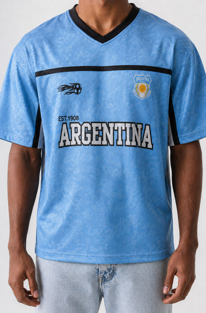 Argentina Jersey | V-Neck Oversized T-shirts
