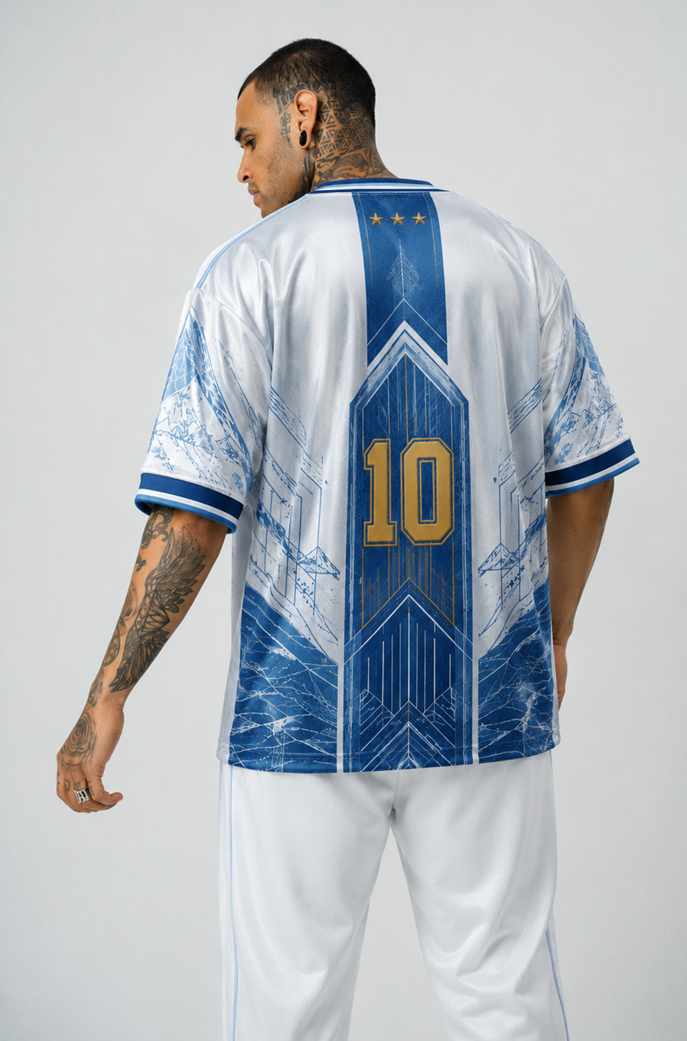 Argentina Inspired Jersey | V-Neck Oversized T-shirt