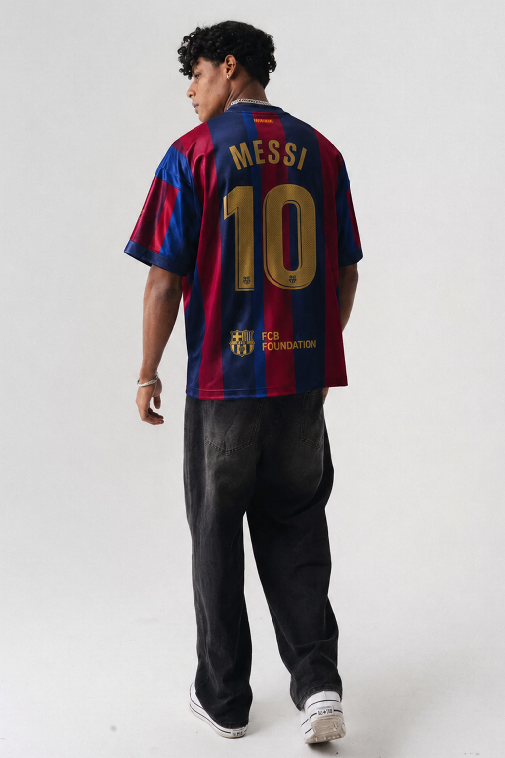 Barcelona Messi 10 Retro Jersey | V-Neck Oversized T-shirt