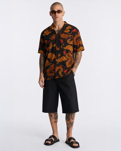 Imperial Golden Dragon Men's Linen Shirt