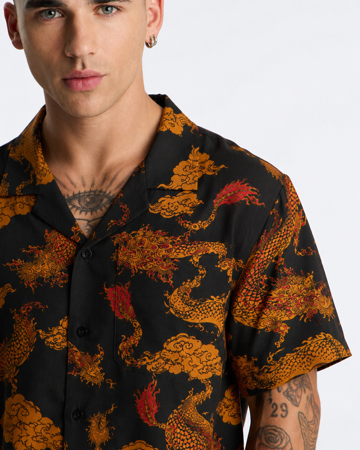 Imperial Golden Dragon Men's Linen Shirt