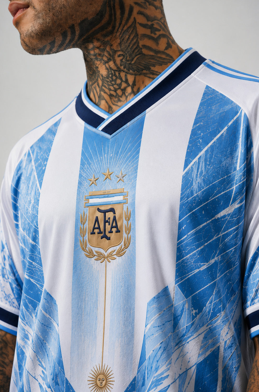 Argentina Inspired Jersey | V-Neck Oversized T-shirt