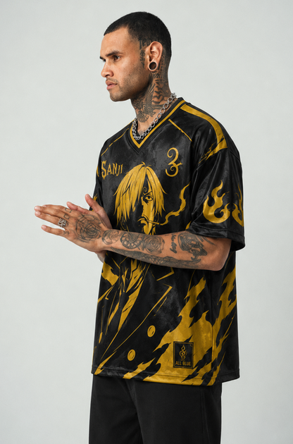 Sanji Inspired Oversized Anime Jersey T-Shirt