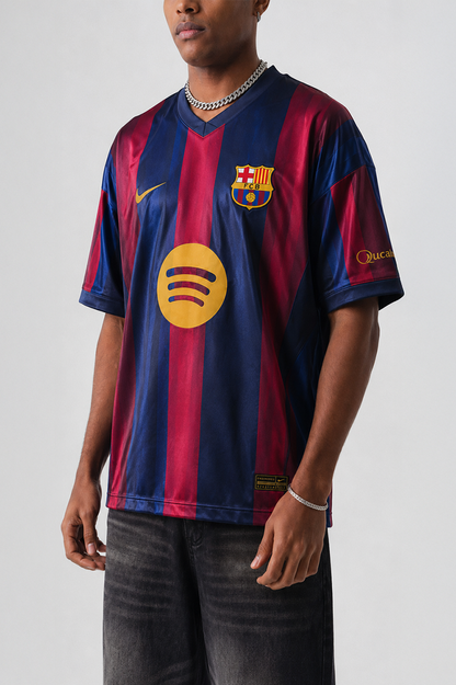 Barcelona Messi 10 Retro Jersey | V-Neck Oversized T-shirt