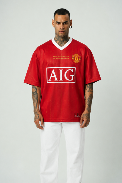Manchester Ronaldo 7 Retro Jersey | V-Neck Oversized T-shirt
