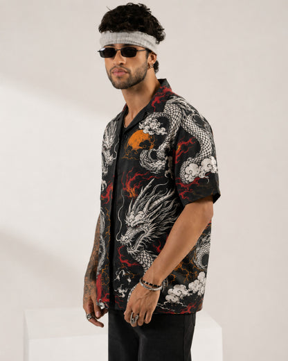 Storm Dragon Men's Linen Shirt