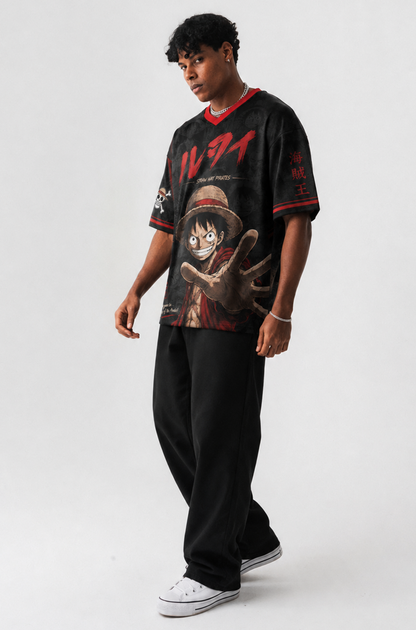 Monkey D. Luffy Inspired Oversized Anime Jersey T-Shirt