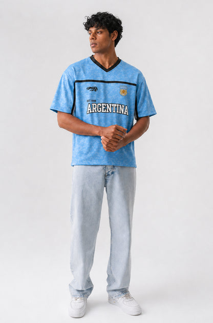 Argentina Jersey | V-Neck Oversized T-shirts