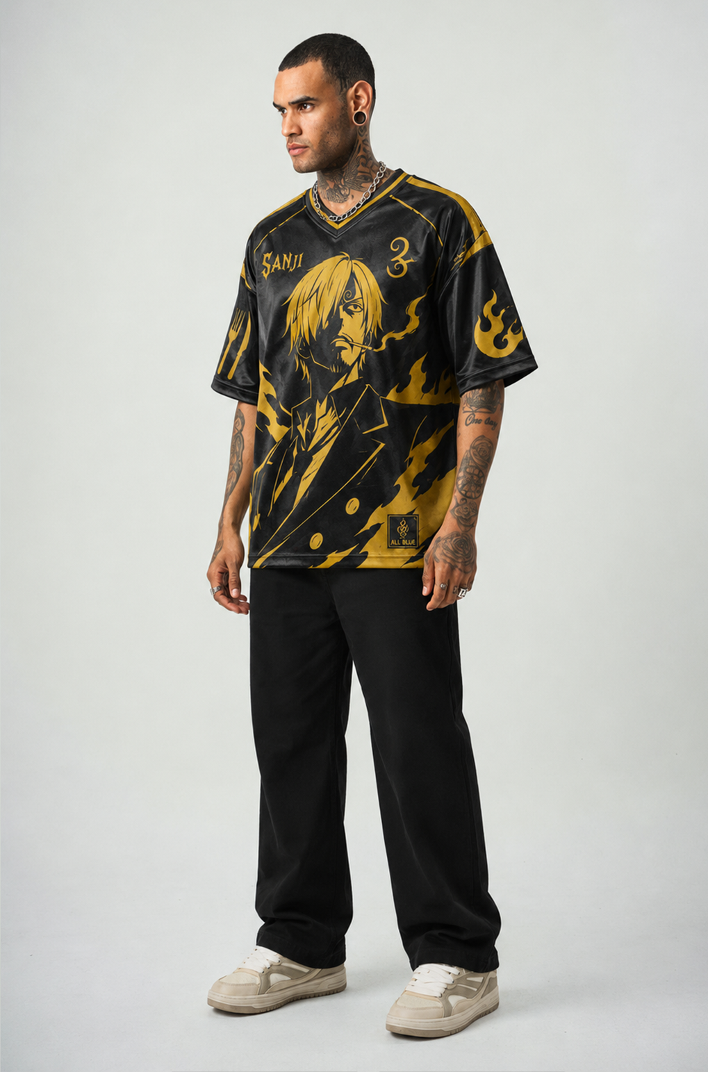 Sanji Inspired Oversized Anime Jersey T-Shirt
