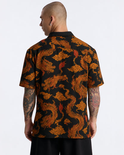 Imperial Golden Dragon Men's Linen Shirt