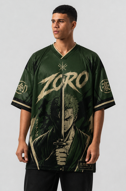 Roronoa Zoro Inspired Oversized Anime Jersey T-Shirt