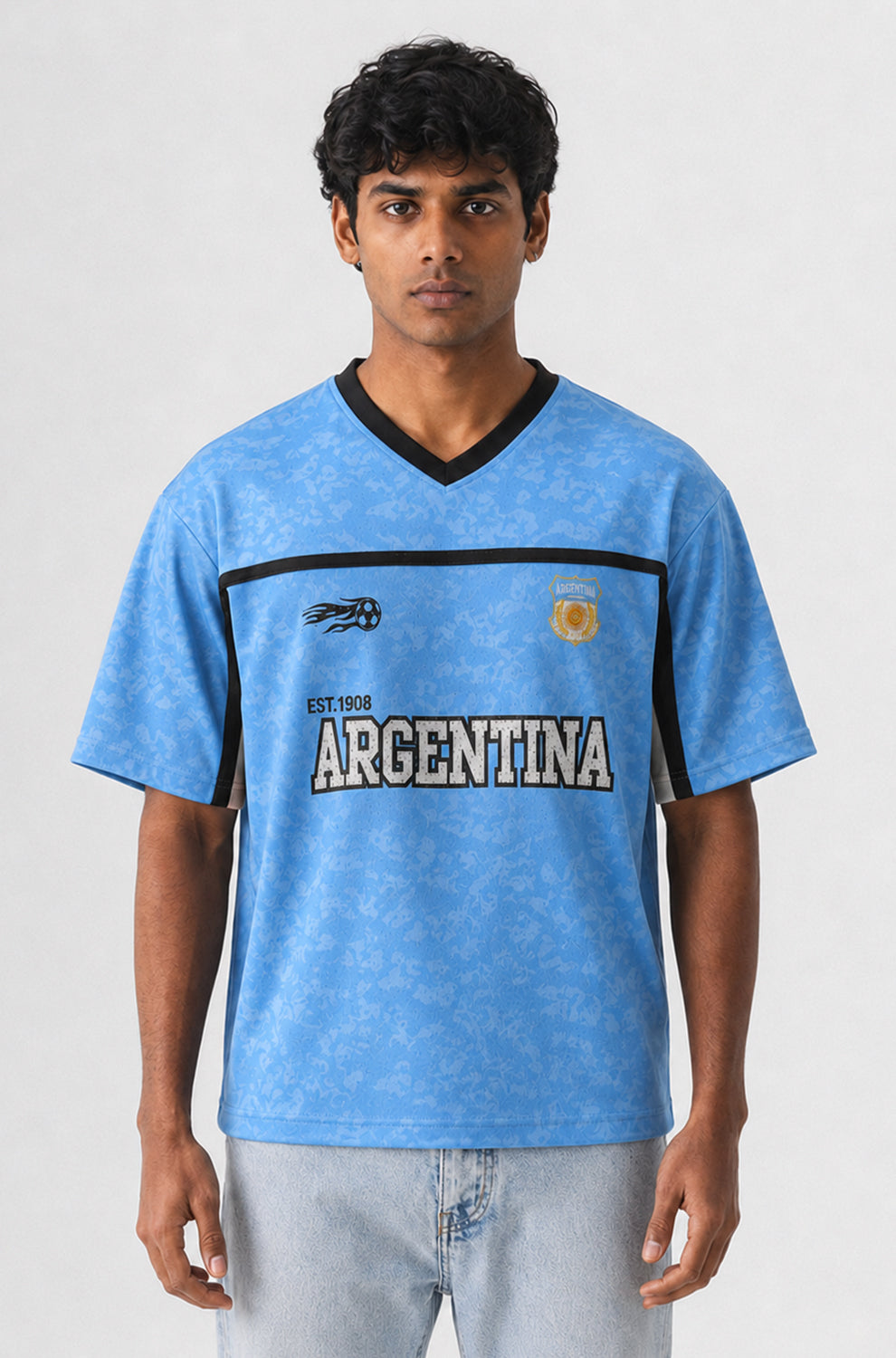 Argentina Jersey | V-Neck Oversized T-shirts