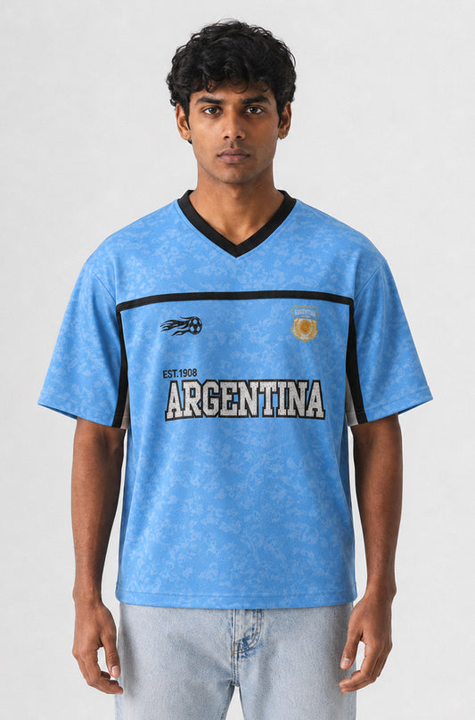 Argentina Jersey | V-Neck Oversized T-shirts