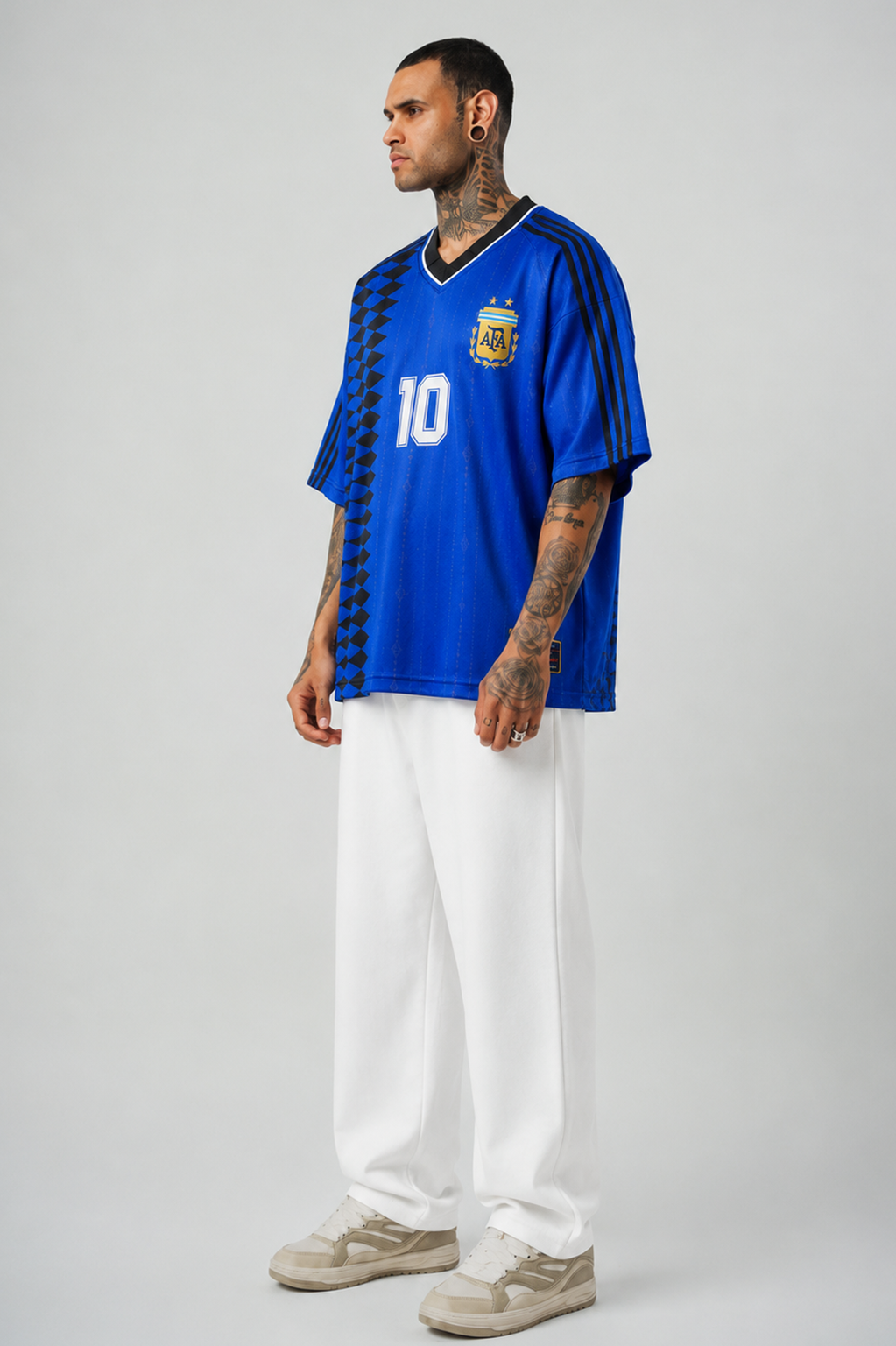 Argentina Maradona 10 Retro Jersey | V-Neck Oversized T-shirt