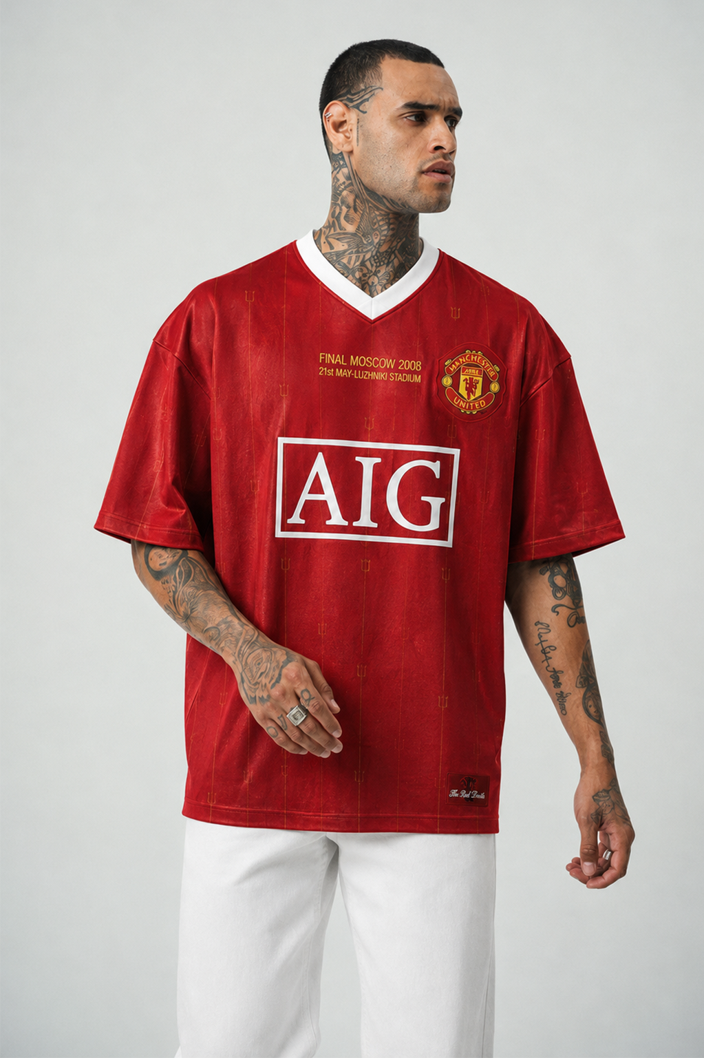 Manchester Ronaldo 7 Retro Jersey | V-Neck Oversized T-shirt