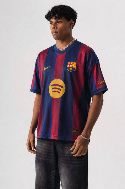 Barcelona Messi 10 Retro Jersey | V-Neck Oversized T-shirt
