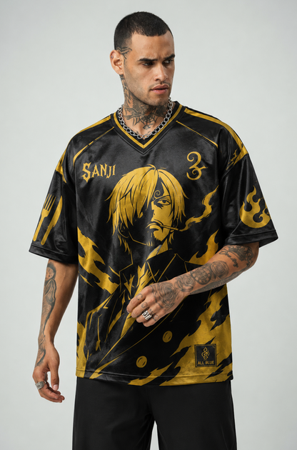 Sanji Inspired Oversized Anime Jersey T-Shirt