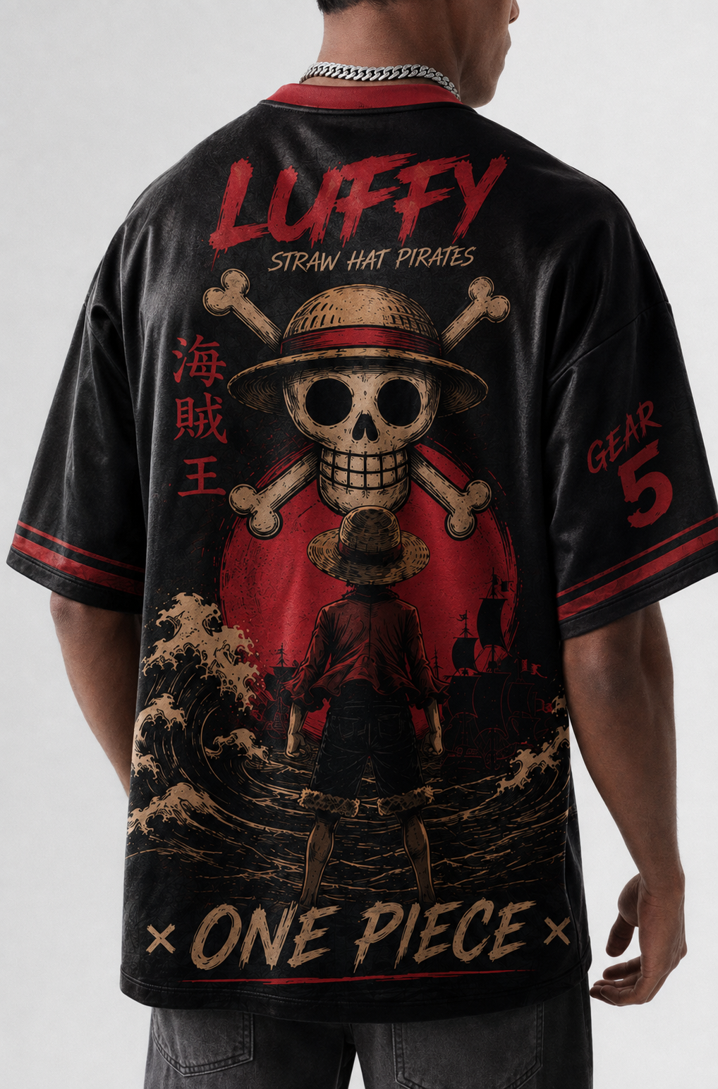 Monkey D. Luffy Inspired Oversized Anime Jersey T-Shirt