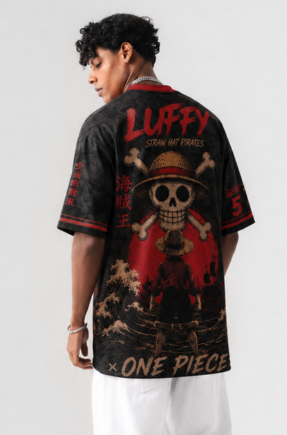 Monkey D. Luffy Inspired Oversized Anime Jersey T-Shirt