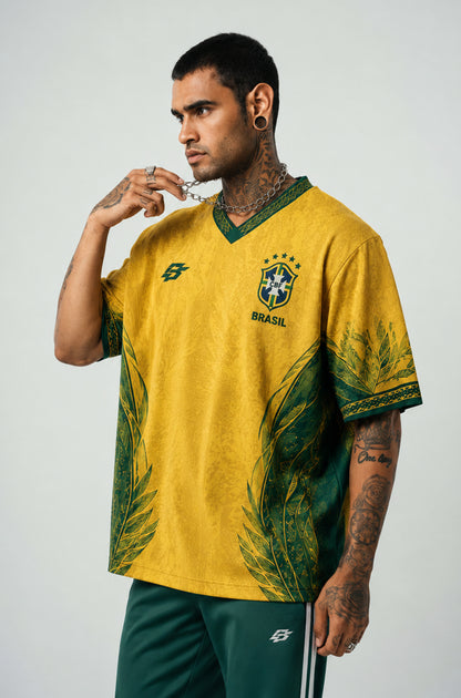 Brazil Jersey | V-Neck Oversized T-shirt