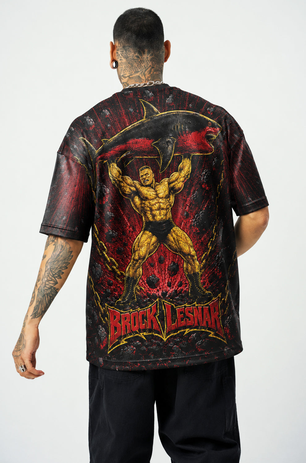 BROCK LESNAR shark Jersey | Oversized T-shirts