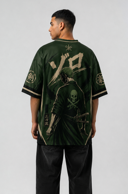 Roronoa Zoro Inspired Oversized Anime Jersey T-Shirt