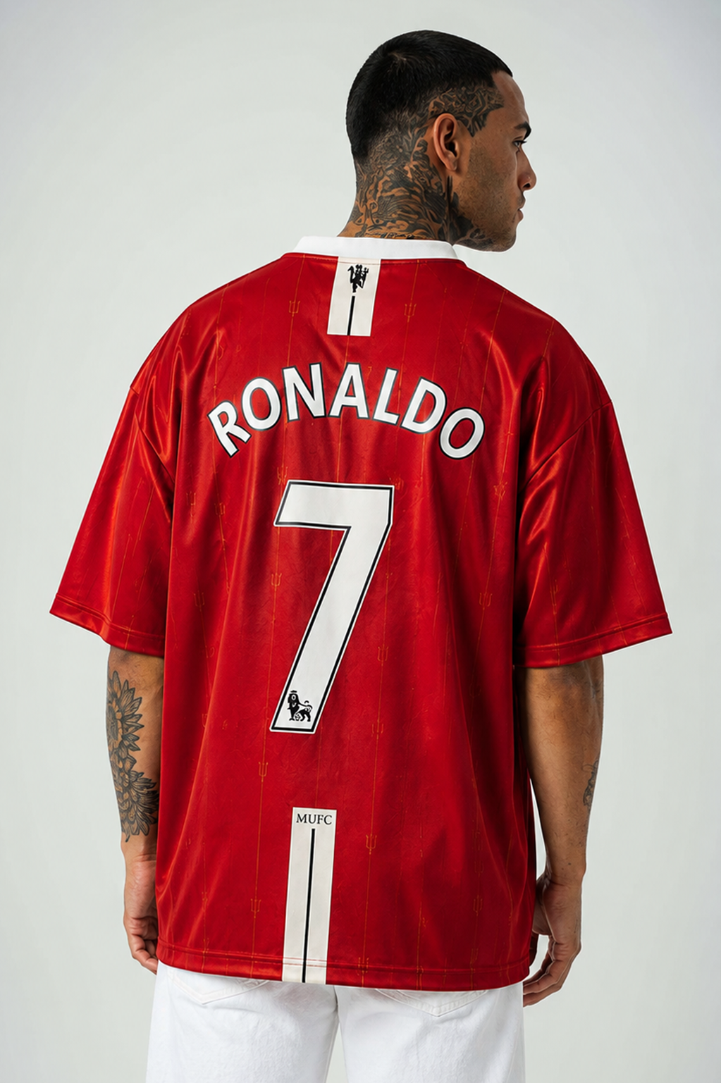Manchester Ronaldo 7 Retro Jersey | V-Neck Oversized T-shirt