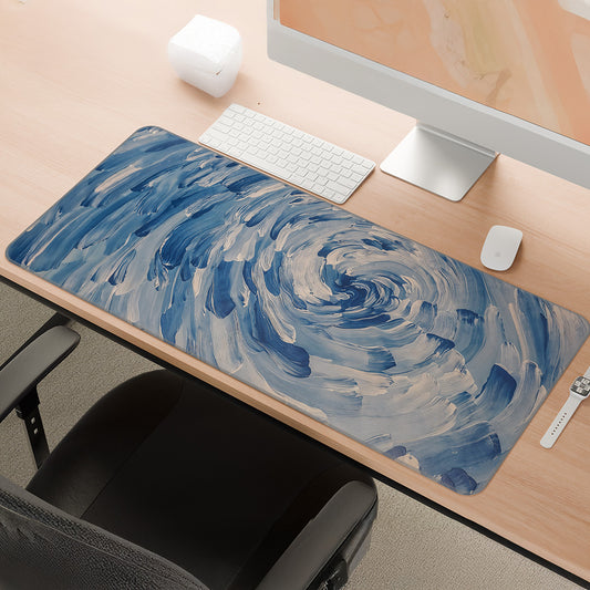 Ocean Brush Swirl | Artistic Wave Deskmat