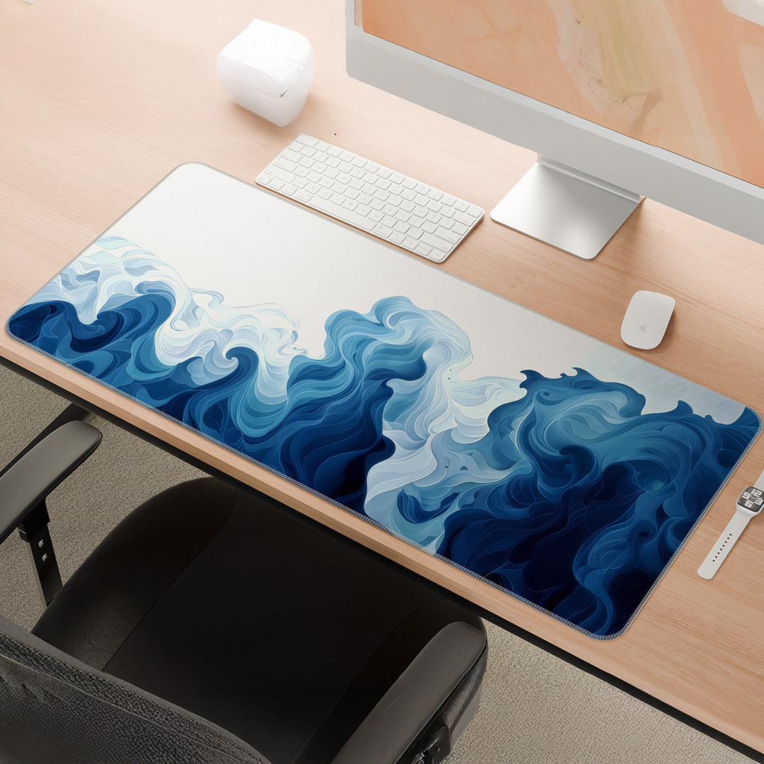 Azure Flow | Minimal Wave Deskmat