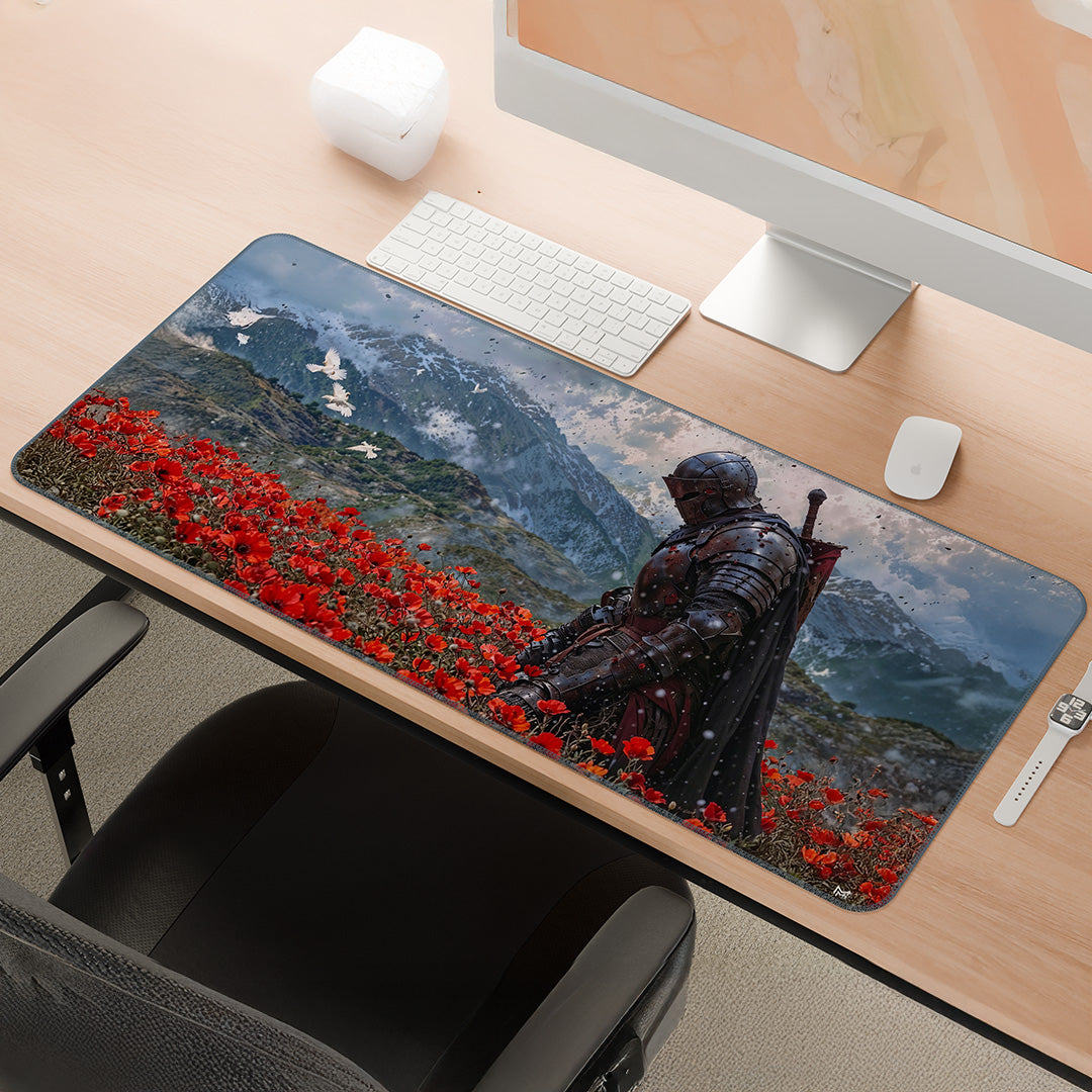 Crimson Resolve Knight | Battlefield Horizon Gaming Deskmat