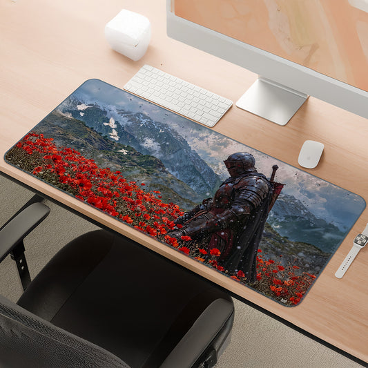 Crimson Resolve Knight | Battlefield Horizon Gaming Deskmat