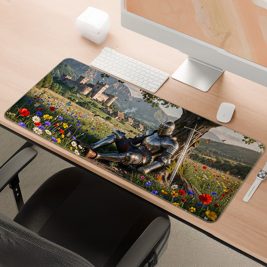 Knight’s Quiet Haven | Medieval Serenity Gaming Deskmat
