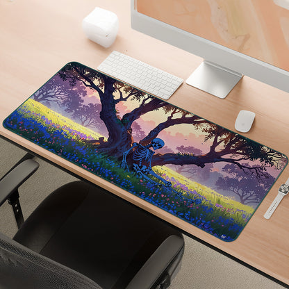 Eternal Rest Under Blooming Skies | Surreal Dreamscape Gaming Deskmat