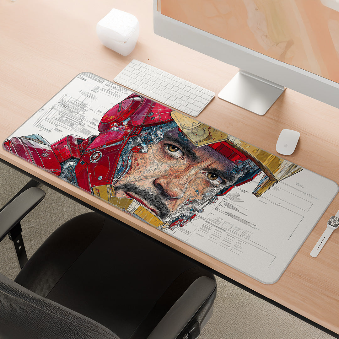 Arc Reactor Blueprint | Iron Man Gaming Deskmat