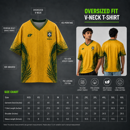 Brazil Jersey | V-Neck Oversized T-shirt