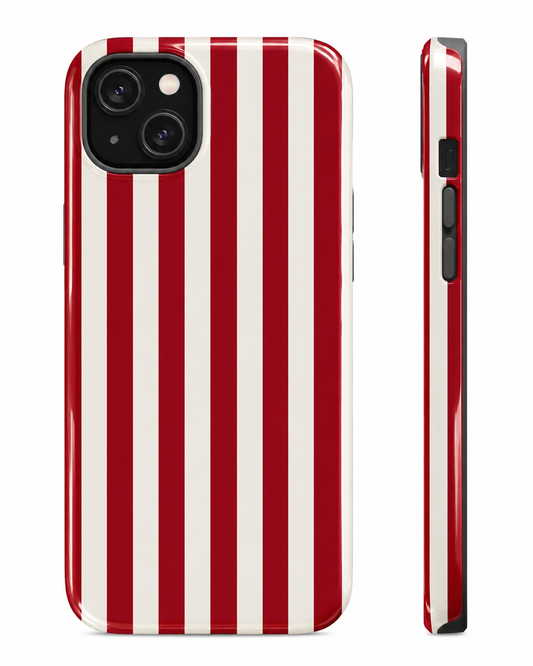 Classic Red Stripe Gloss Shell Dual Protection iPhone Case