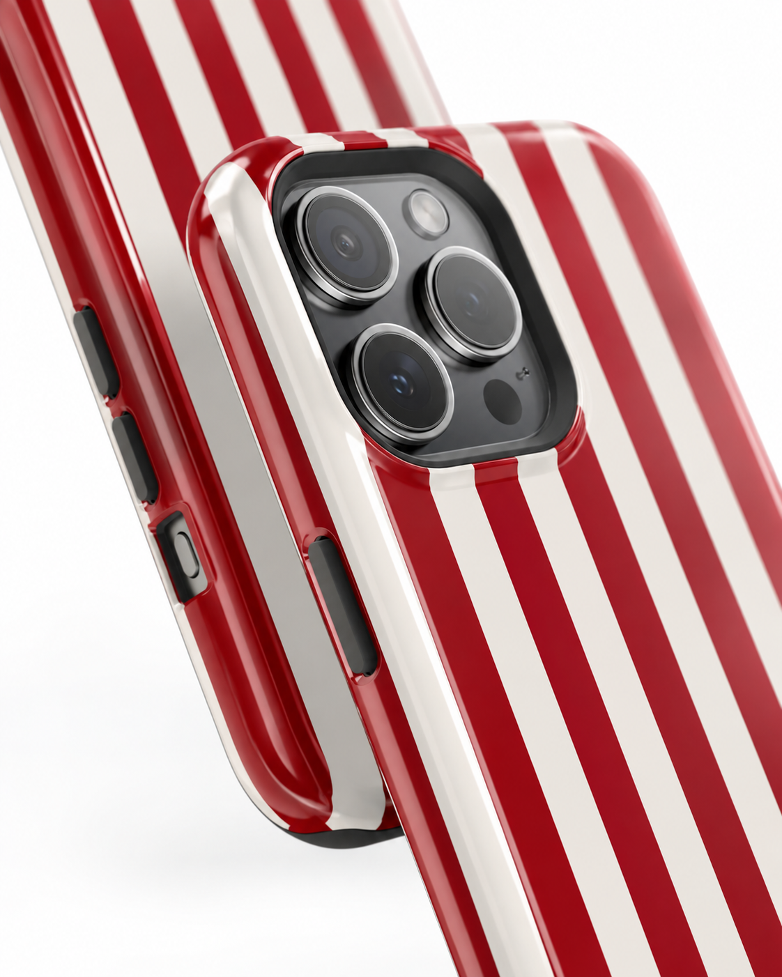 Classic Red Stripe Gloss Shell Dual Protection iPhone Case